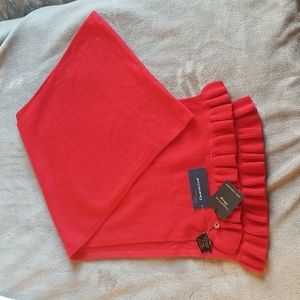 Charter club 100% Cashmere ruffled red scarf